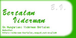 bertalan viderman business card